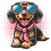 Cool stylish dachshund with sunglasses