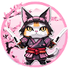 Samurai Katze & Kirschblüten #1
