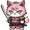Samurai Cat & Cherry Blossoms #13
