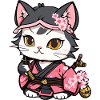 Samurai Cat & Cherry Blossoms #12