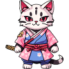 Samurai Cat & Cherry Blossoms #14