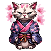 Samurai Cat & Cherry Blossoms #5