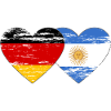 Germany Argentina Flag Heart Used
