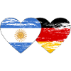 Argentine Allemagne Drapeau Coeur Utilisé