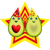 Avocado Liebe mit Stern.