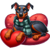 Cute Doberman Love Heart