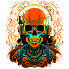 Skeleton with headphones