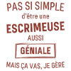 ESCRIMEUSE GÉNIALE rouge brunâtre foncé