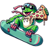 Frosch-Snowboarder: Pizza-Abenteuer