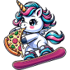 Einhorn-Snowboarder: Pink Pizza-Abenteuer