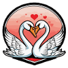 Swan Valentine's Day Illustration