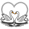 Illustration de la Saint-Valentin cygne