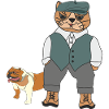 Chat élégant avec bouledogue anglais