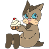 Chat avec cupcake