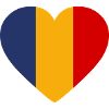 Romania Heart Flag