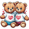 Teddybär Päärchen in Love