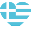 Greece Heart Flag