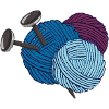 Wool with knitting needles