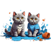 Cat Lovers in Blue Puddle