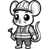 Cute Mouse Construction Worker