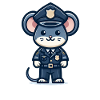 Cute Mouse Police Officer