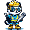 Cute Panda Construction Worker