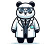 Scientifique panda mignon