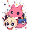 Teenage Dyr Dinosaur Monster Hamster Pink Hoved