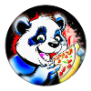 Panda mit Pizza