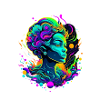Woman's head, psychedelic