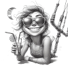 Kitegirl 101 Bleistiftzeichnung