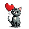 Coeur de chat - Saint-Valentin