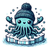 Amigurumi Monster auf einer Eisscholle
