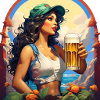Woman Beer Funny Illustration