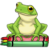 Frog Student Crayons School