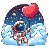 Astronaute ballon coeur