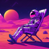 Astronaut in sun chair