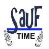 Sauf-Time-Logo mit Blauer Unterstreichung