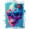 Skull lady with sunglasses