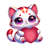 Saint-Valentin Chat Cœur Amour