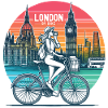 London Skyline Bicycle Illustration