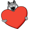 Husky with heart