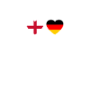 England Tyskland Heartbeat Flag Dansk