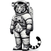 Mignon tigre astronaute