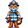 Cute Tiger Firefighter