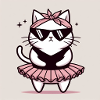 chat blanc ballerine