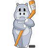 Nilpferd Eishockey Eishockeyschläger