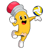 Pencil Volleyball Player Volleyball