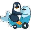 Pingouin poisson scooter