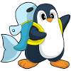 Pinguin Fisch Rucksack